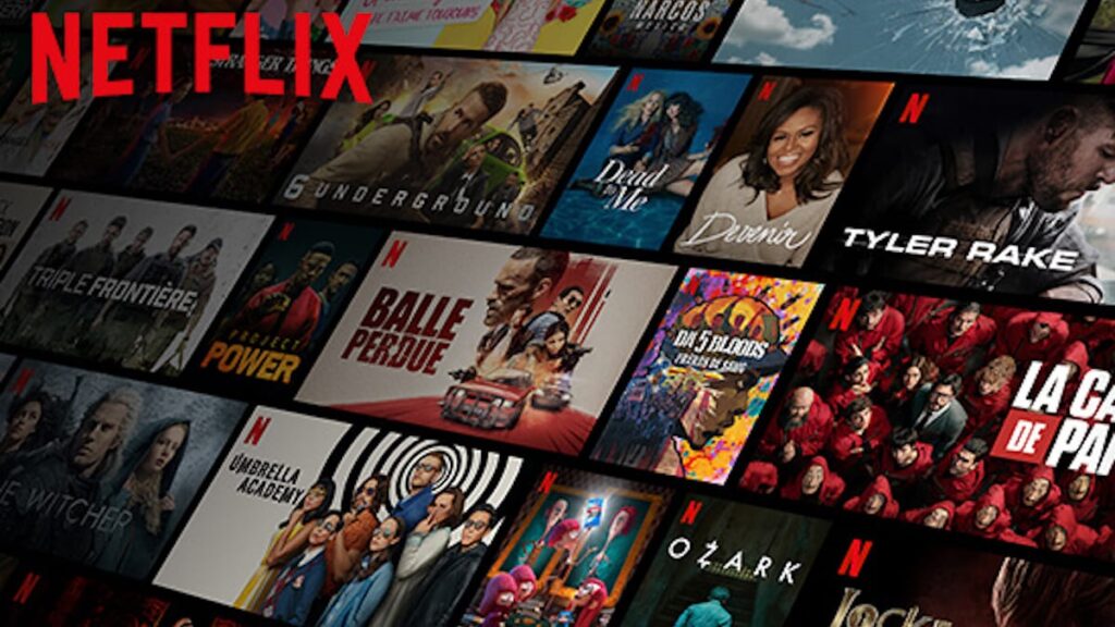 Wall of film and series artwork from the TVStorm on-demand library